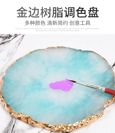 金邊瑪瑙片多色彩繪調(diào)色盤(pán)調(diào)色盤(pán) 可選色